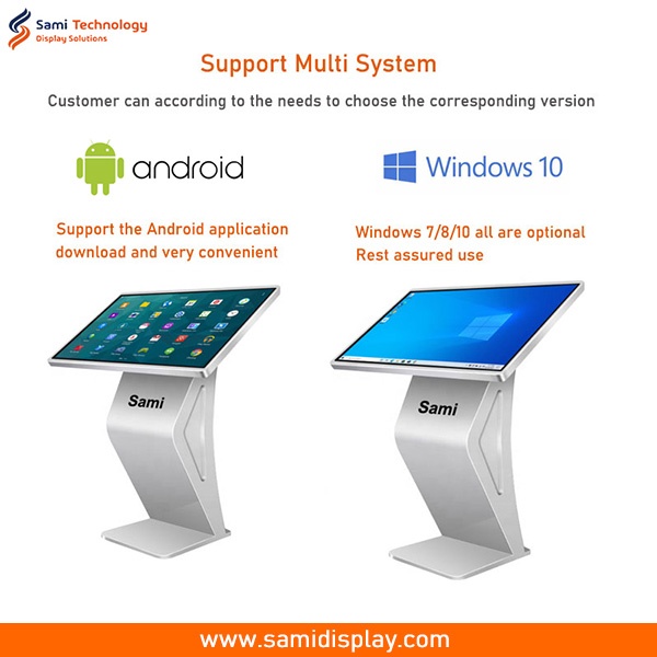 65 inch Horizontal Touch Screen Interactive All In One Pc Kiosk